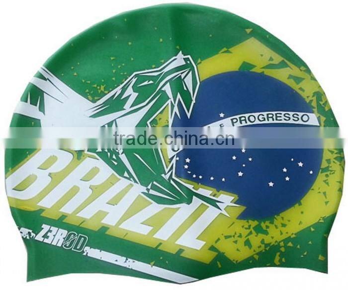 Brazil national flag swim cap swimming cap for world cup