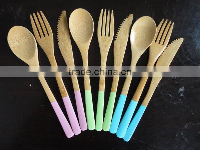 Fashion bamboo spoon fork and knife set/Flatware Sets