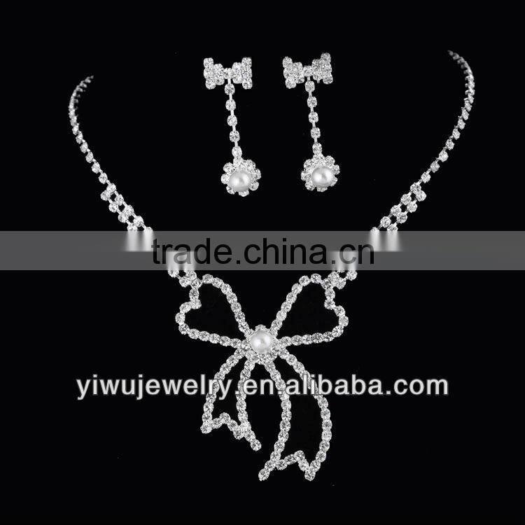 Fashion Rhinestone Bow Tie Crystal Bridal Jewelry Set