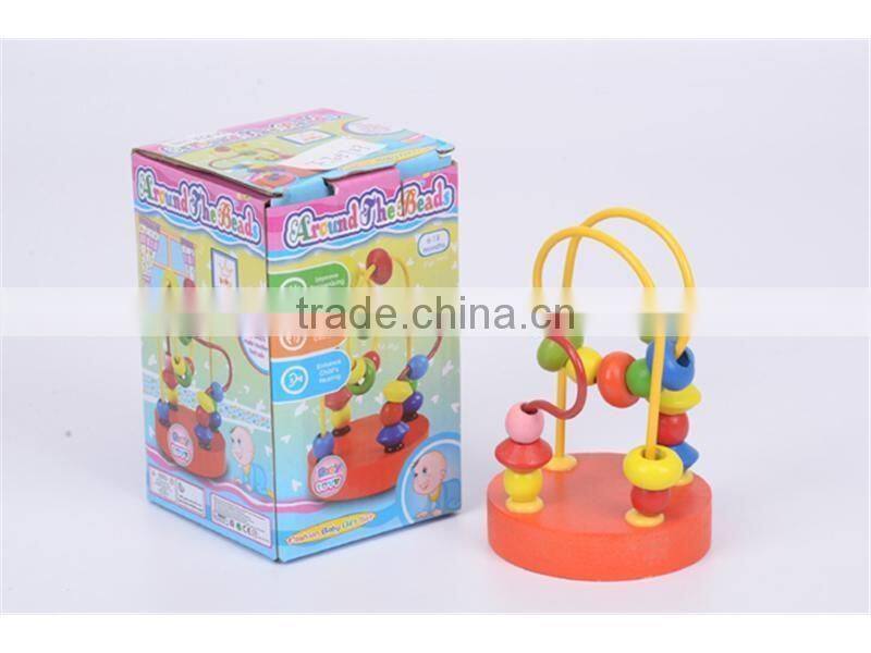 Funny kids wooden toys educational beads around for children