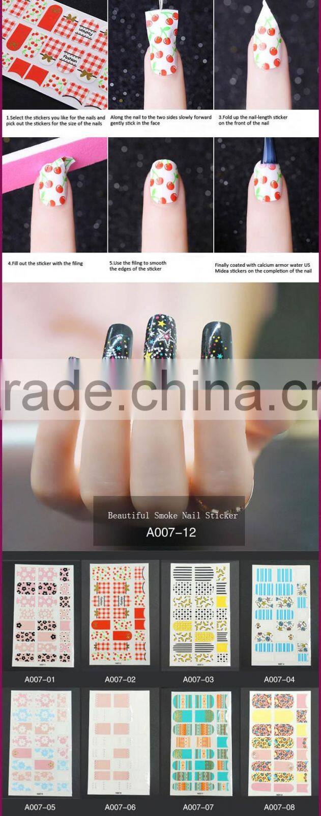 New Air High Quality Glitter Stickers Custom Nail Wraps Printing
