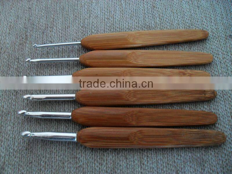 Factory Aluminum Crochet Hooks With Bamboo Handle
