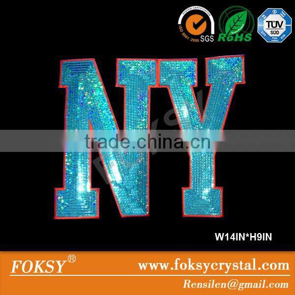 embroidery sequins and beads embroidery sequins with rhinestone motif for Tshirt -FOKSY