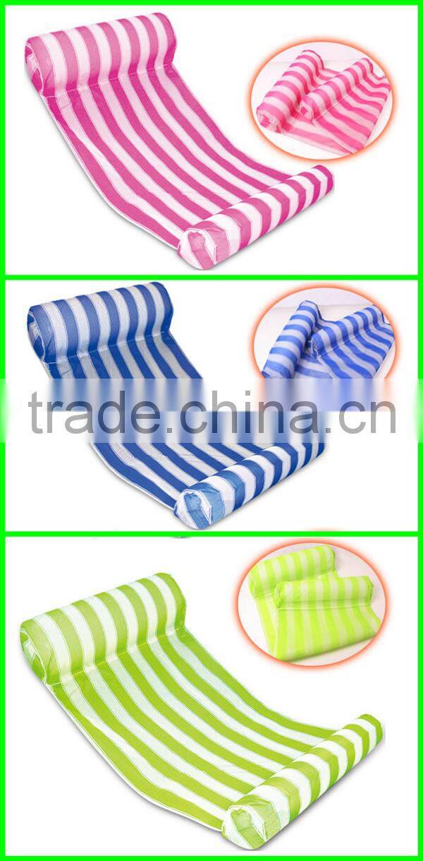 Logo accept Wholesale Nylon Swimming Pool Floating Inflatable Water Hammock