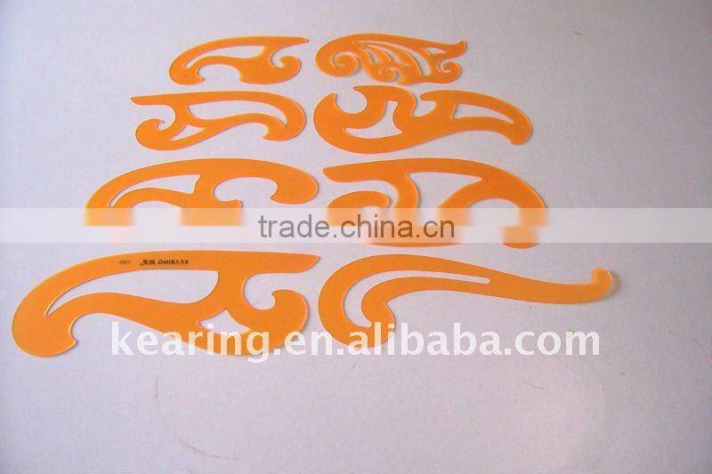 Shanghai Kearing Brand Yellow Transparent Drafting Template French Curves For Art