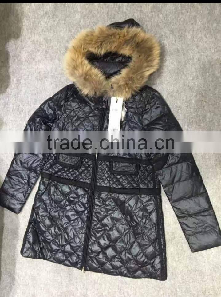 GZY folding down jacket kid girls winter coat stock breathable slim model export African export gunagzhou warehouse cheap deli