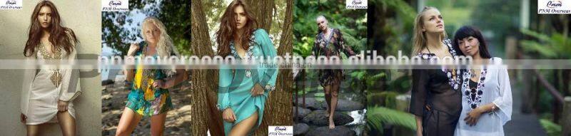 Glass Bead and Zircon Embellished Beach Kaftan.