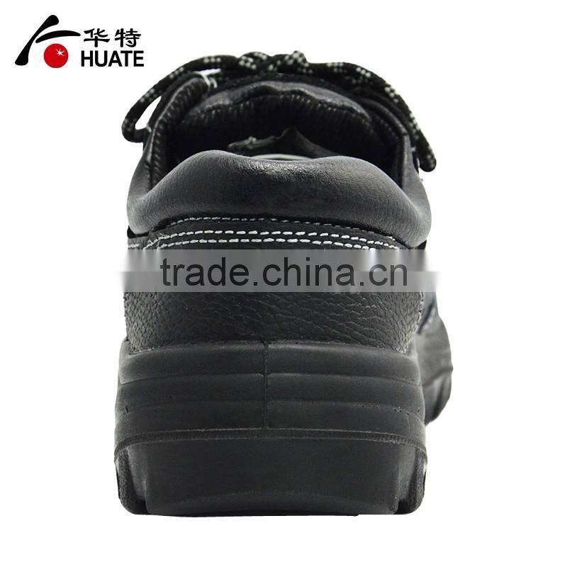 Black steel leather safety shoe/industry work safety shoe