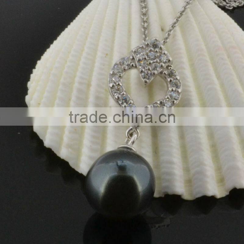 Fashion jewelry factory lady's pearl necklaces silver