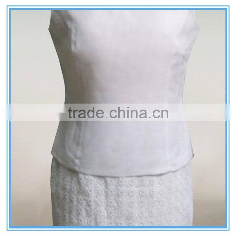 Fashion White Embroidered Design 3-Piece Skirt And Blouse Sets