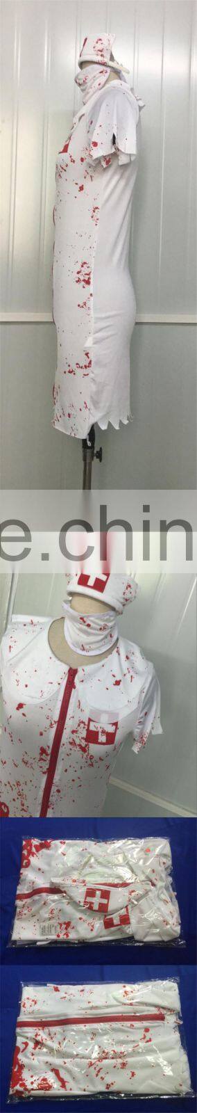 Sexy White Dress Ghost Nurse Cosplay Halloween Costumes China Wholesale