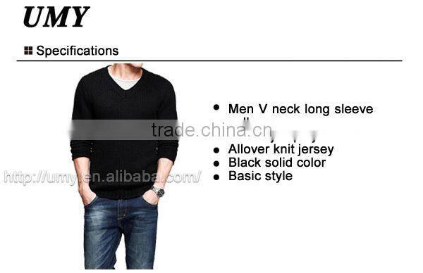 men's v collar star pattern mature sweater