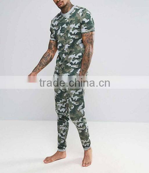 Fashion design classic camo mens plain fitted tracksuit