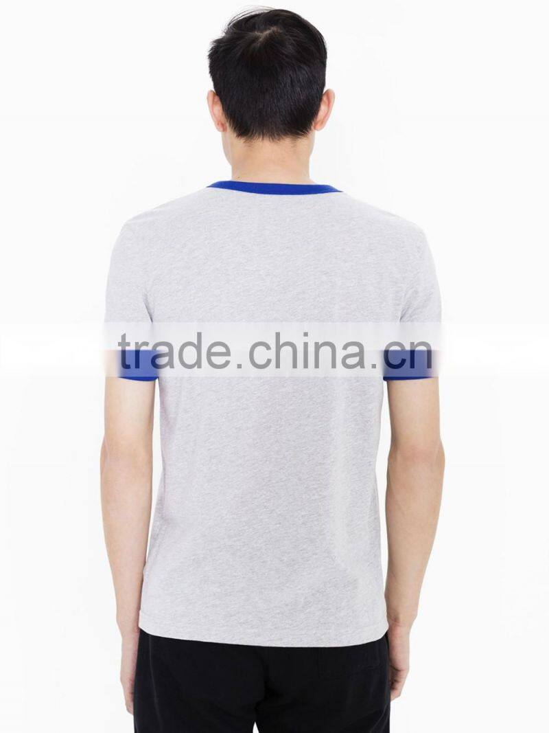 latest fashion young man ringer tee cotton ringer tee design for man