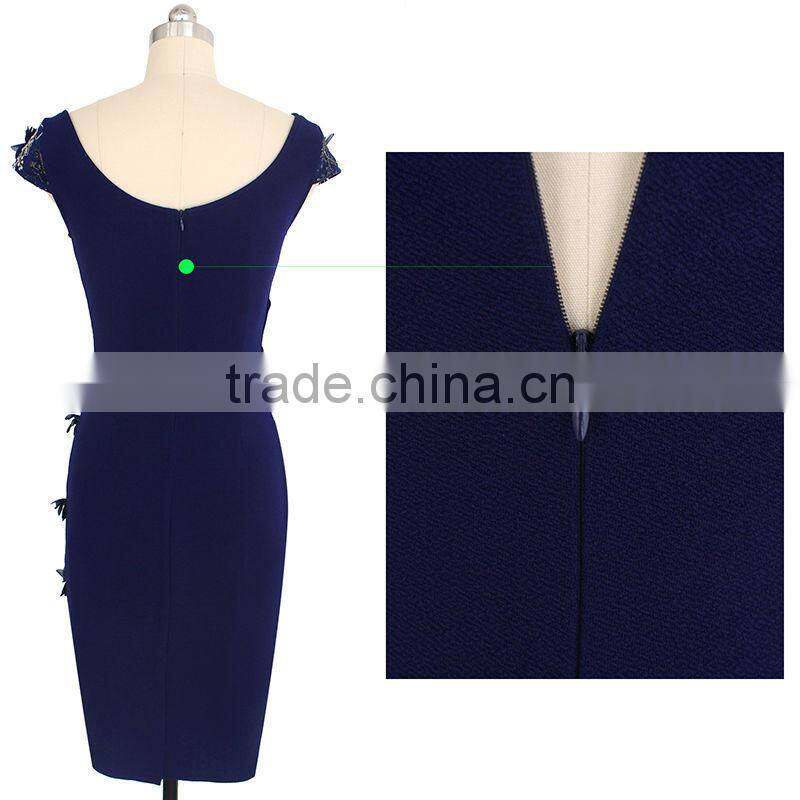 OEM fashion latest ladies middle age summer bodycon sexy embroidered dress for wholesale