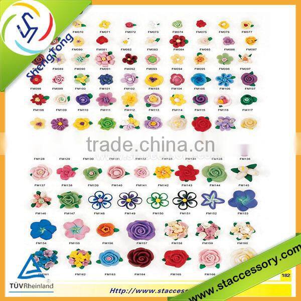 2015 new design hotselling fashion fimo clay flowers