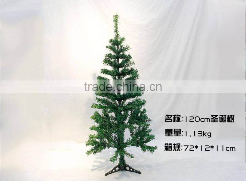 120cm cheap mini PVC plastic base artificial Christmas Tree