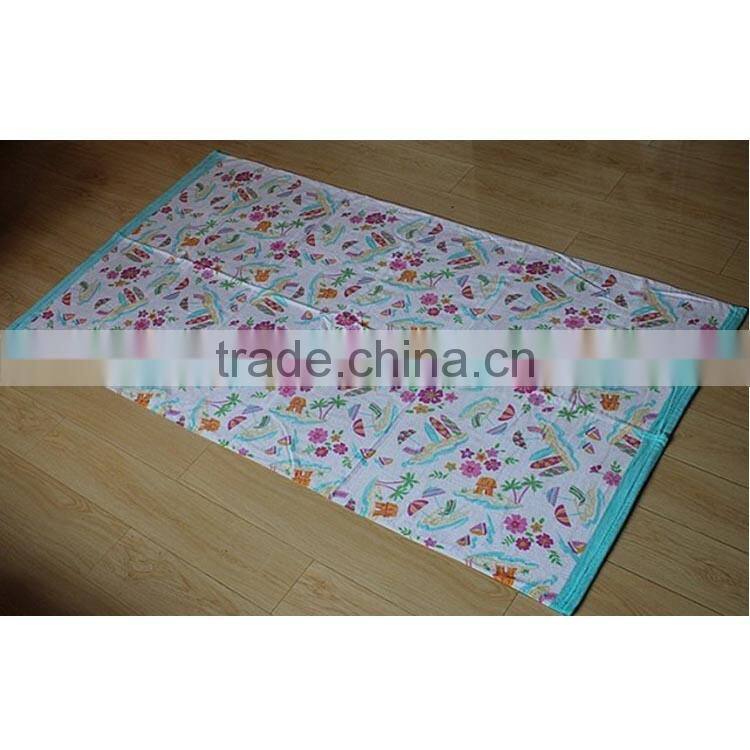 high endcotton velvet flower woven beach towel