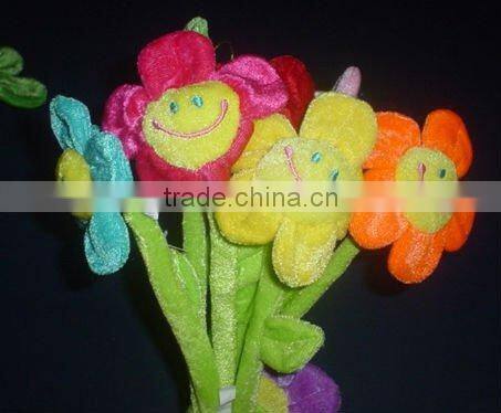 plush smile face sun flower toy for girl friend