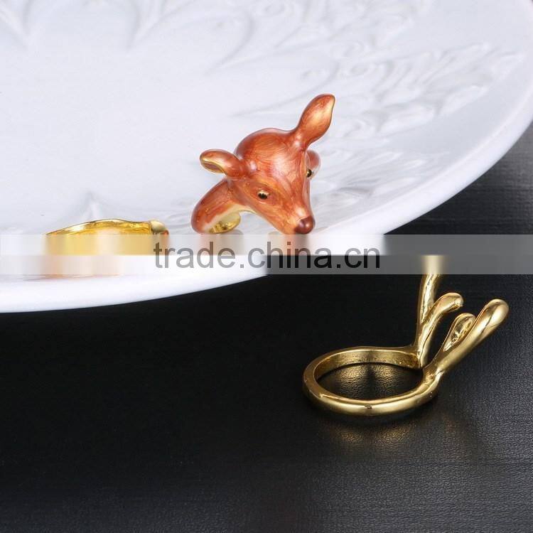 Christmas Antler Elk Deer Silver Knuckle Midi Ring 3 Pack