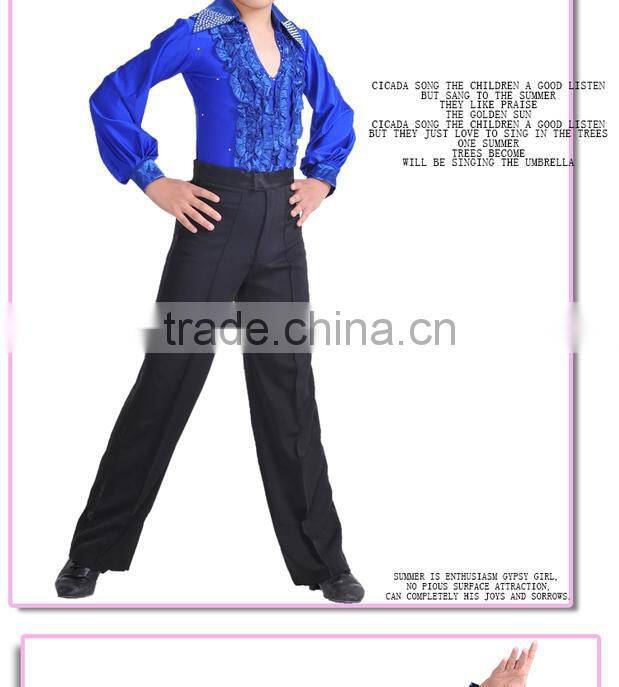 New Boys Latin Dance Black Pants Kids Ballroom Modern Latin Dance Pants