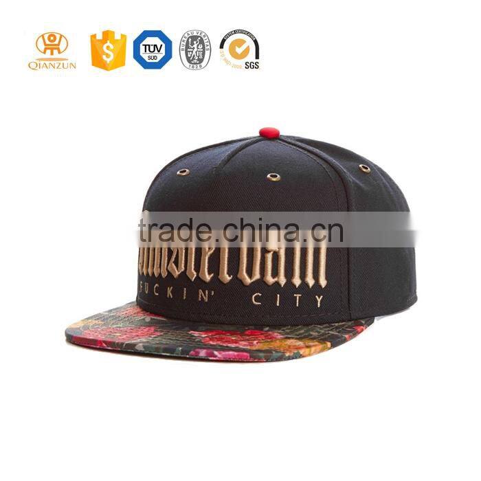 wholesale customize snapback hats 5 6 panle embroidered patch cotton fabric hat cap custom snapback caps