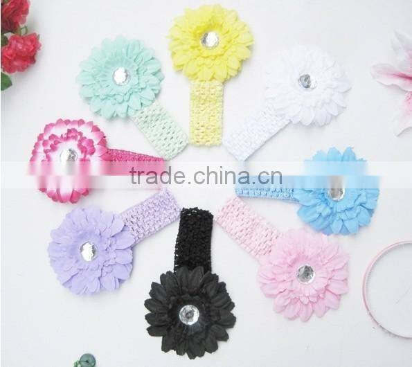 cheap knit baby headband with flower