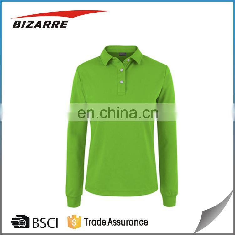 custom logos long sleeve cool dry polo shirts with great price