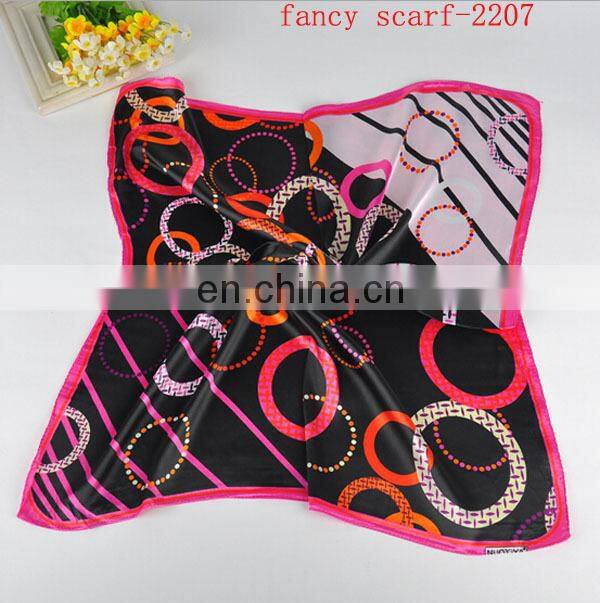 red flower print genuine silk scarf square