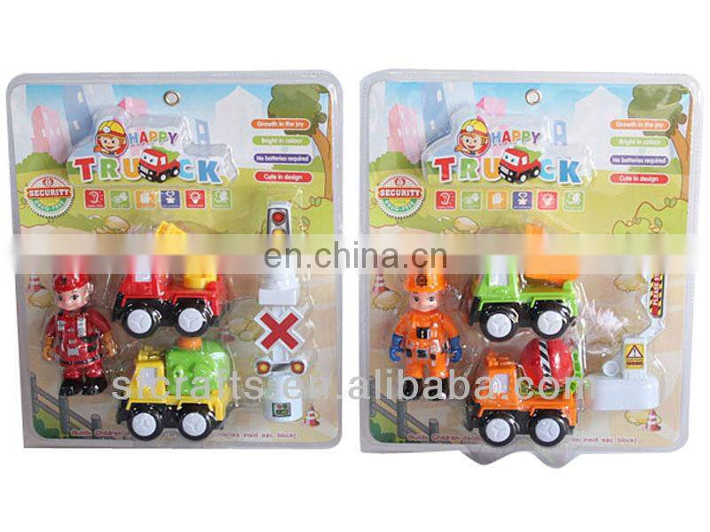 Cartoon plastic pull back car toy for kid