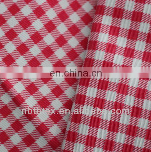 97% cotton3% elastane fabric tartan design printed