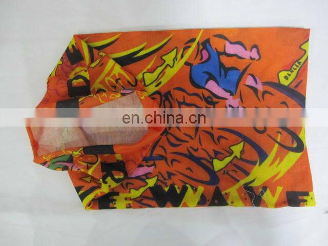 Promotional full mold logo printing high elastic yellow multi seamless bandana outdoor sports tubular bandana biker bandana