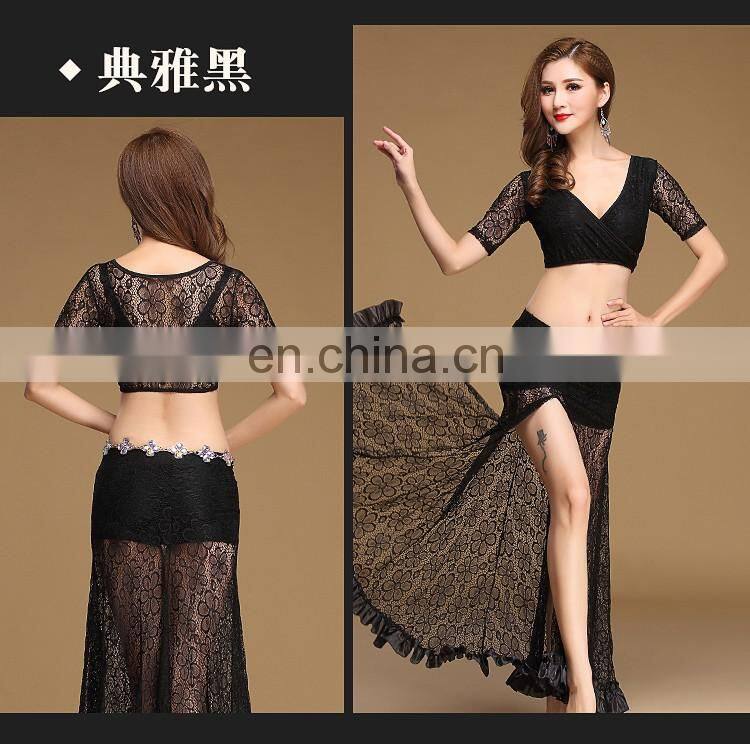 T-5154 Sexy high quality lace egyption stage belly dance costume set