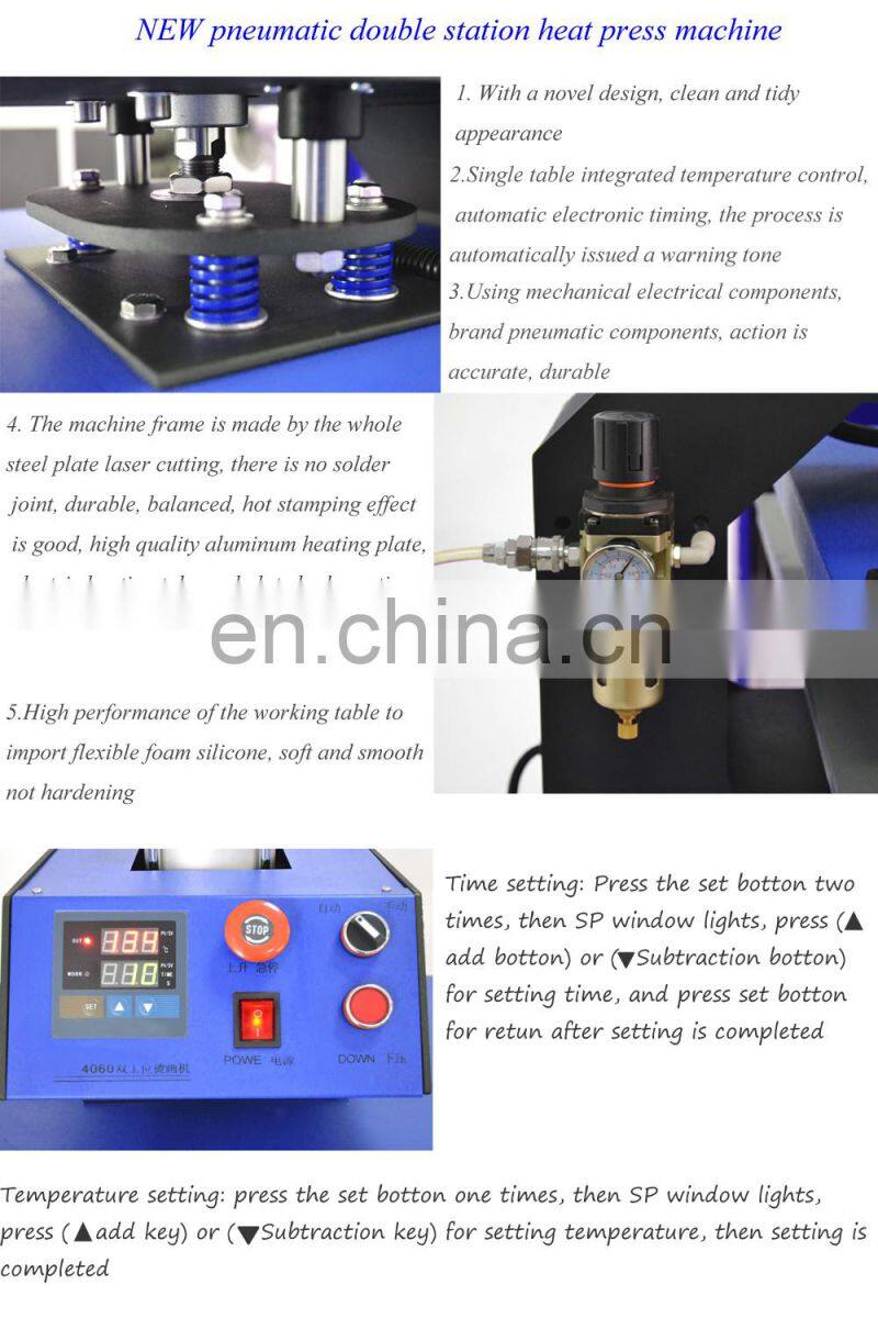 Large double side format pneumatic heat transfer sublimation printing machine