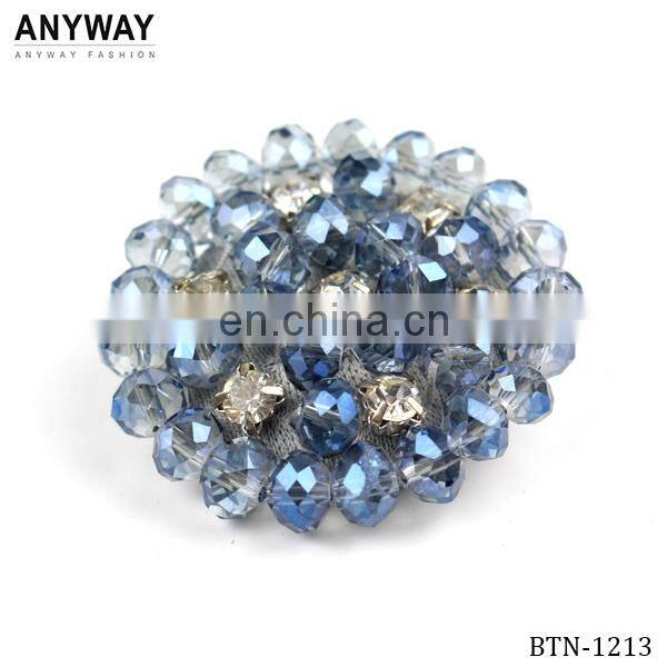 Elegant design fancy button with crystal blue color beads shirt button wholesale