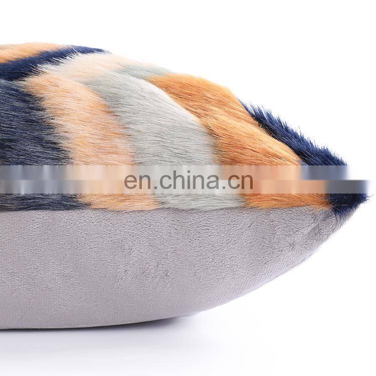 Oeko-Tex Certified Fluffy Flame Retardant Square Colorful Long Hair Faux Fur Cushion Cover Pillow Case