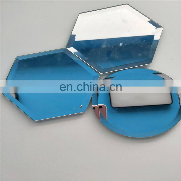 5 8 10 12 Inch Round Mirror Candle Plate Glass Tray For Wedding and Dining Table