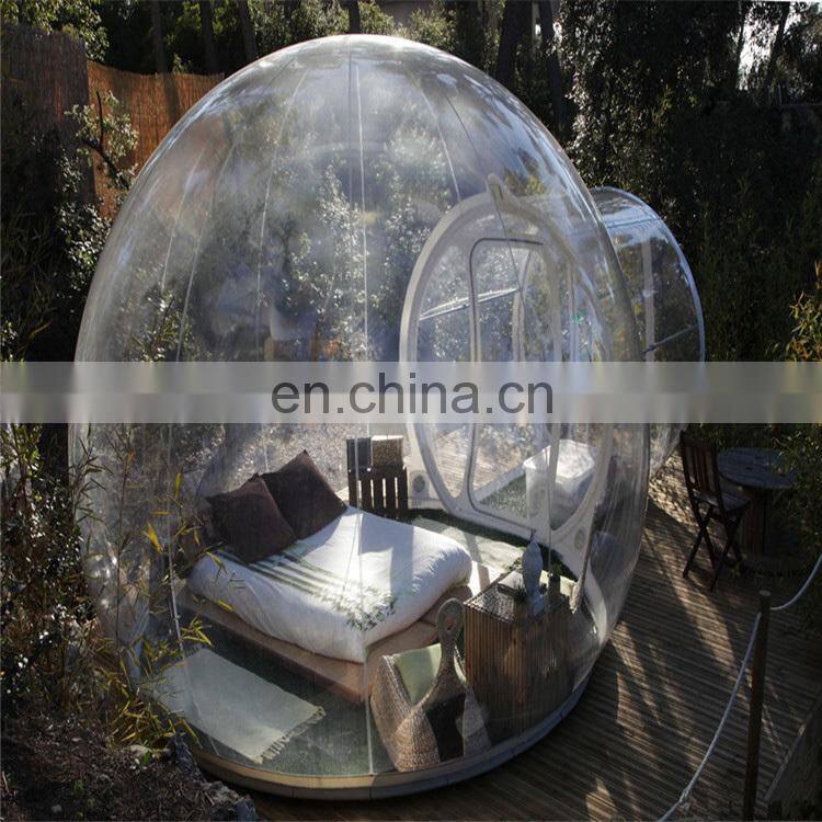 Outdoor Advertising Inflatables transparent inflatable camping bubble tent with  tunnel