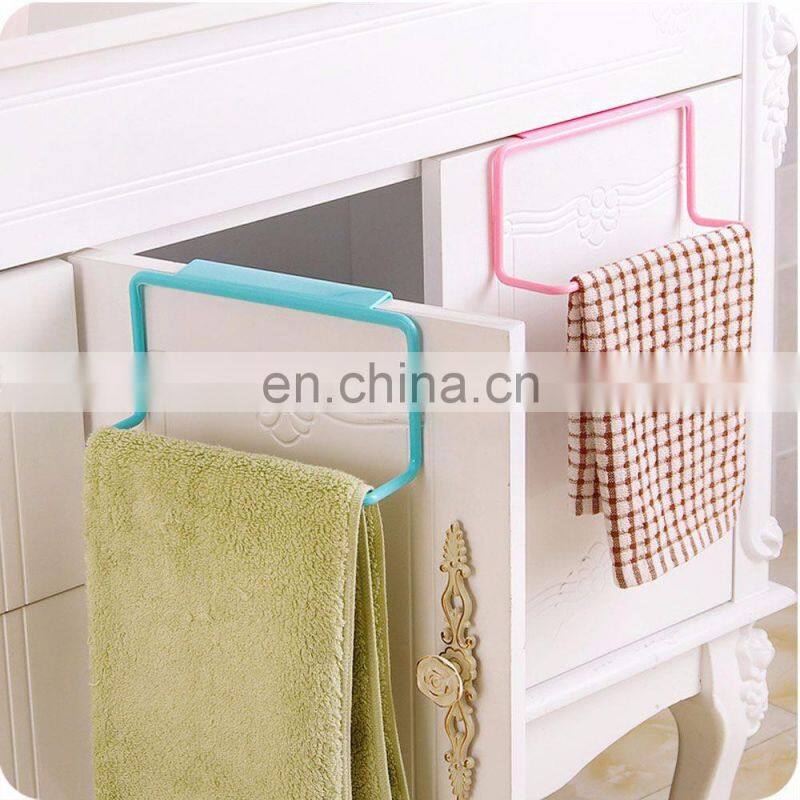 1Pc Candy Colors Over Door Tea Towel Holder Rack Rail Cupboard Hanger Bar Hook Bathroom Kitchen Top Home Organization