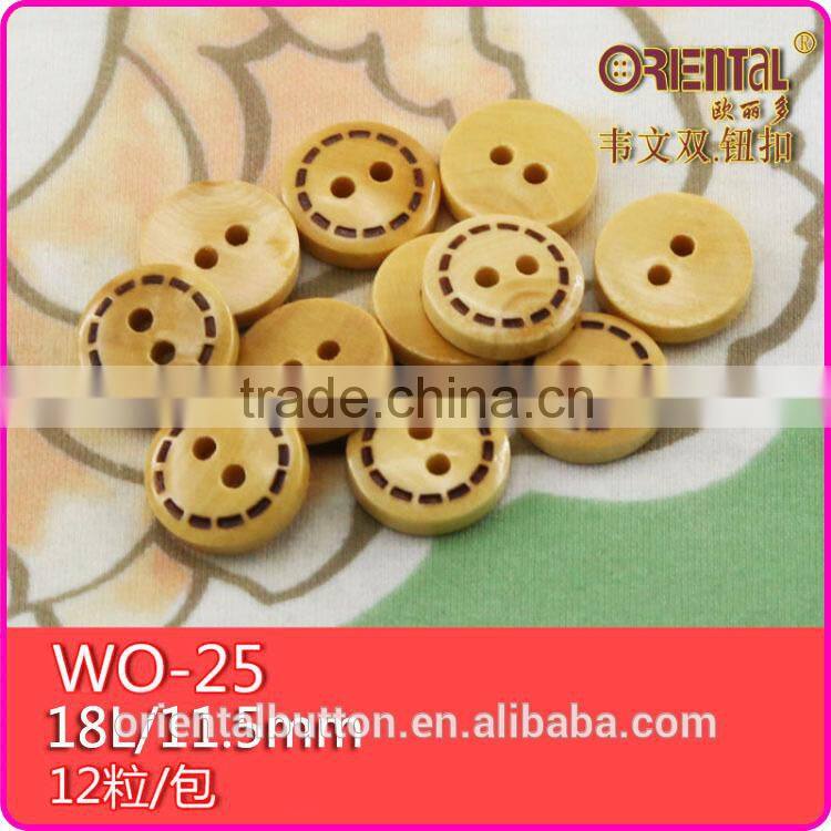 18L sewing holes raw wooden shirts button