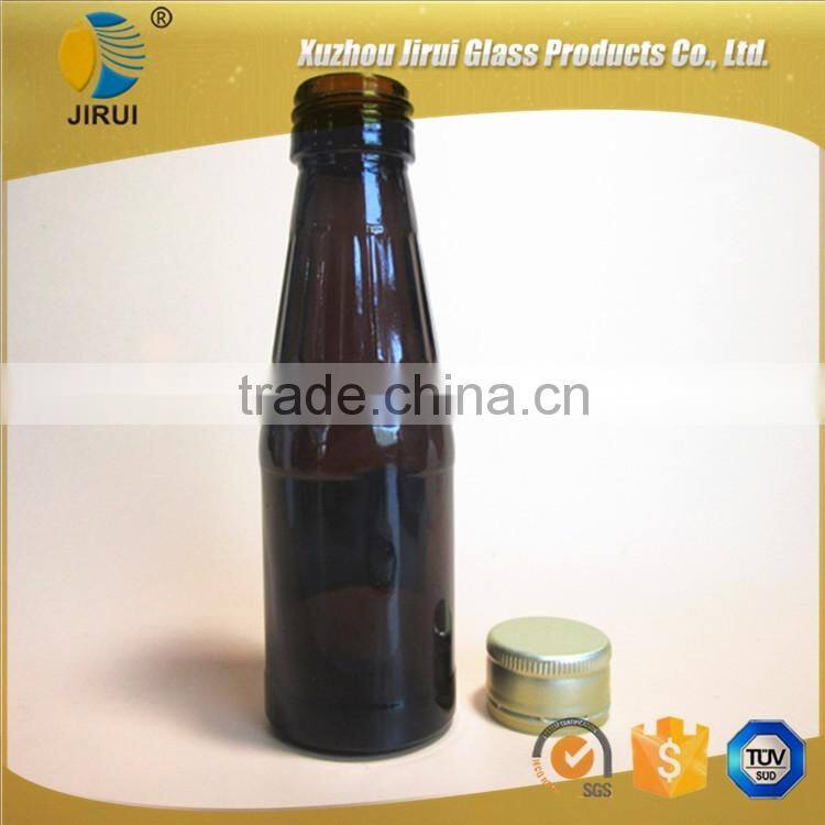 new Amber Glass Syrup bottle with golden aluminum cap 100ml