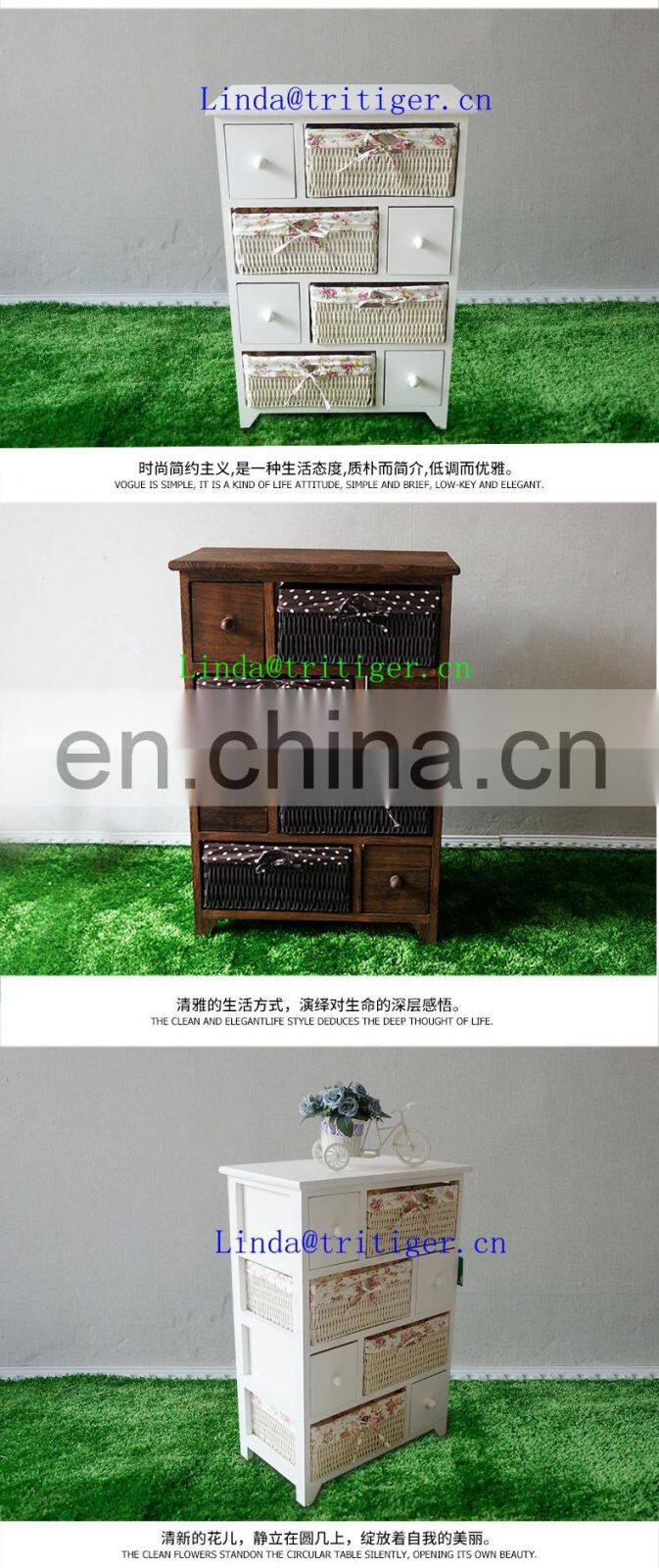 Manufacturer wicker creative fashion ark Drawer storage cabinet The cane makes up of cloth