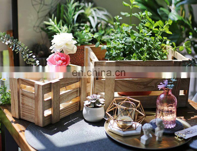 Decorative Storage Wooden Crates (Set of 3) Natural Perfect for Gardening Wedding Display Wooden Box