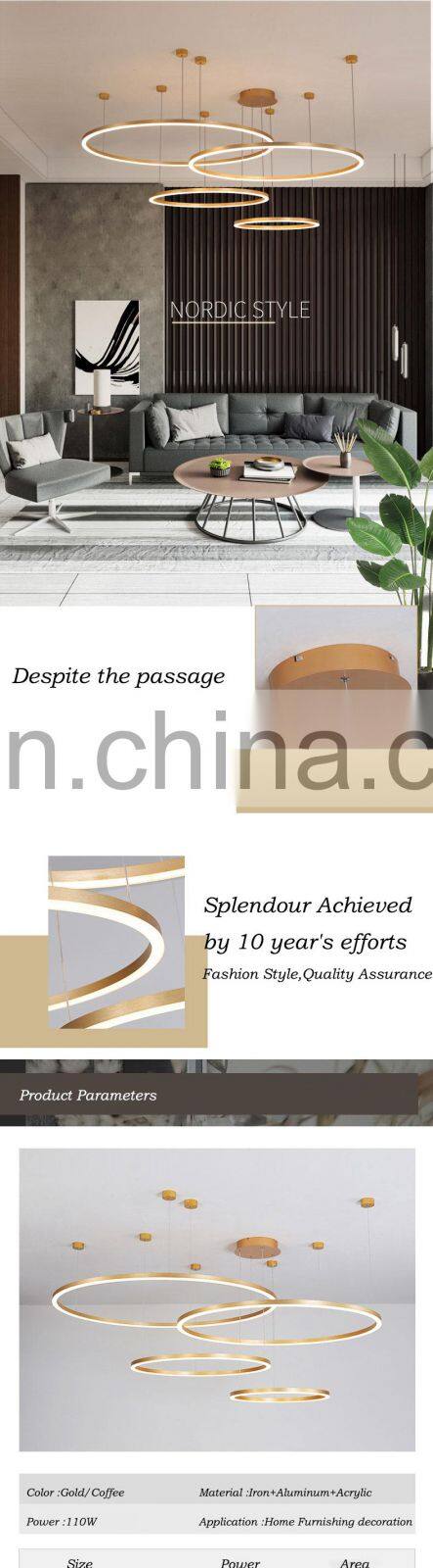 Wholesale Price Residential Decoration Circle Rings Acrylic Modern LED Chandelier Light