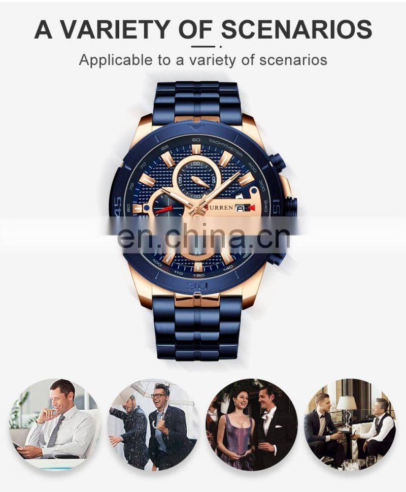 CURREN 8337 Men Luxury Business Japan Quartz Watches Stainless Steel Casual Auto Date Calendar Wristwatch
