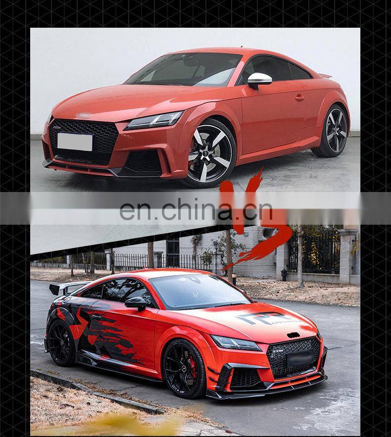 Runde New Arrival Dry Carbon Material Aerodynamics Bodykit Front Rear Lip Side Skirt Spoiler For Audi TTRS body kit