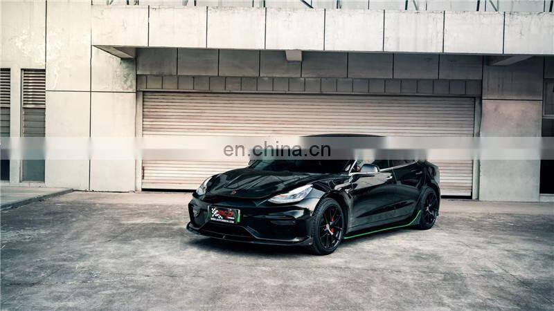 Runde Top Quality For Tesla Model 3 Upgrade ACP Style Half Carbon Fiber Body Kit Front Bumper Rear Bumper And Hood