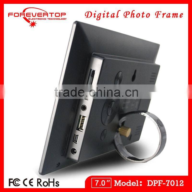 7-inch digital digital photo frame loop video with 800 x 480 Pixels Resolution and MP3 Player