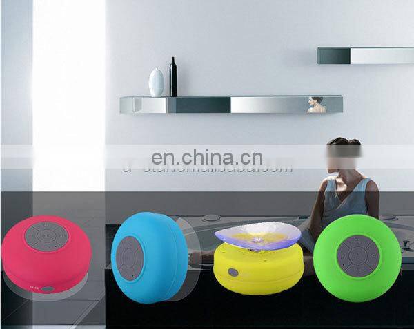 Promotion gift Mushroom suction cup wireless bt waterproof shower speaker bts 06