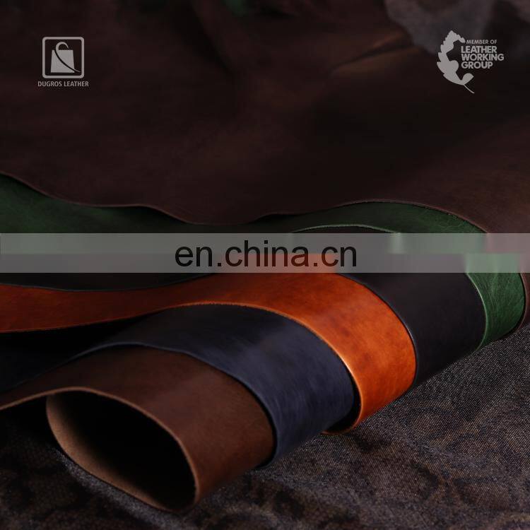 Glossy Top Side Vegetable Tanned Full Grain Genuine Cow Hide Leather Manufacturer